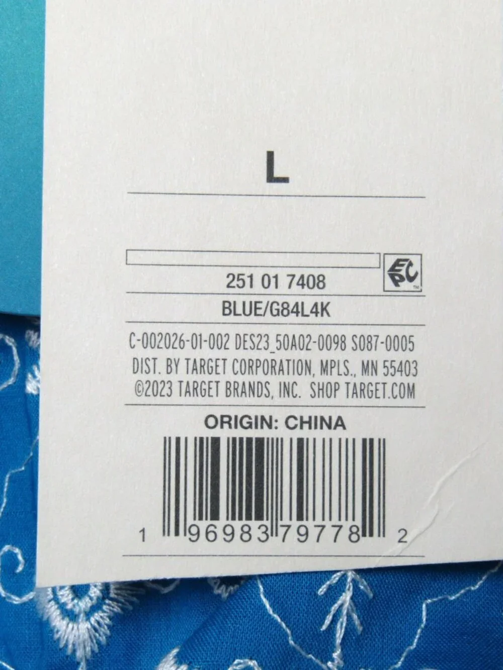 Rhode x Target Blue Eyelet Puff Sleeve Mini Dress Size L Babydoll Lined New Tag - Picture 12 of 13